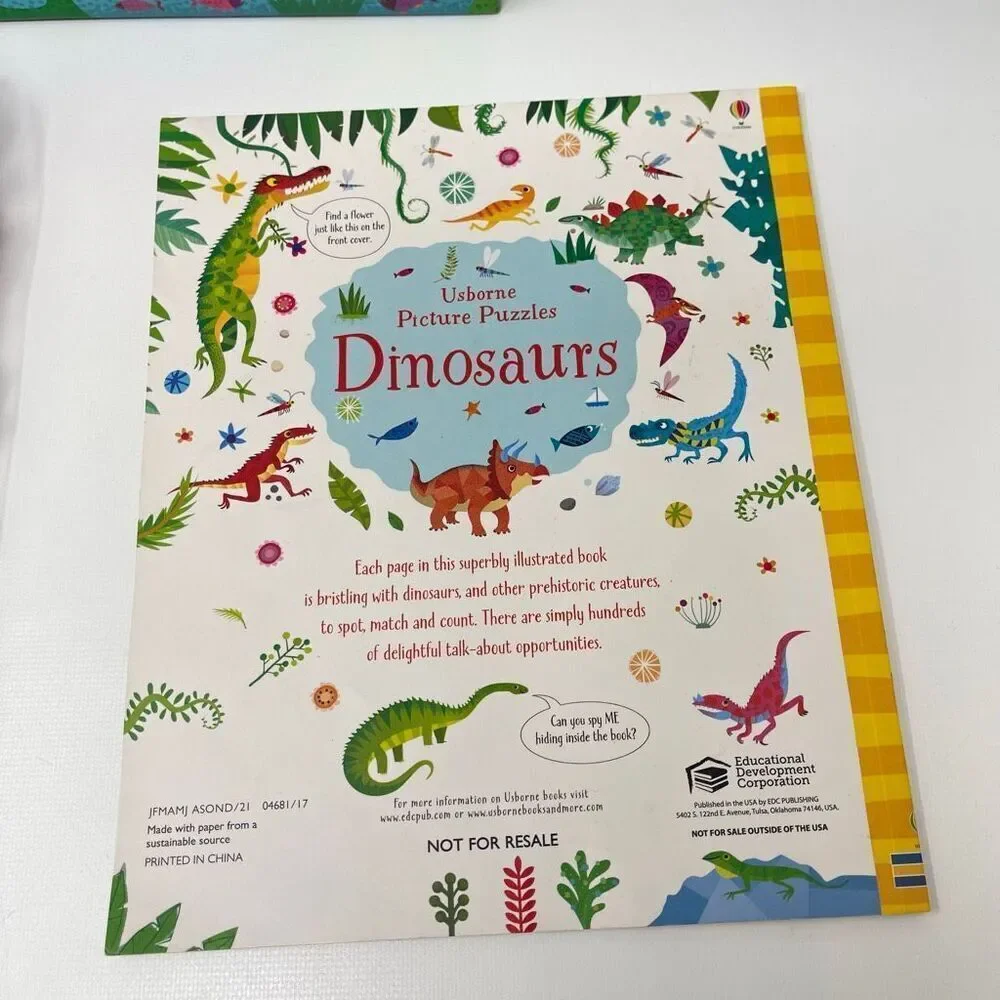 Usborne Book and Jigsaw Puzzle Dinosaurs 100 Pieces 100% Complete Preowned